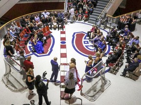 Cindy Bailey and Lee Major get married at centre ice at the old Montreal Forum on Saturday Oct. 7, 2017.