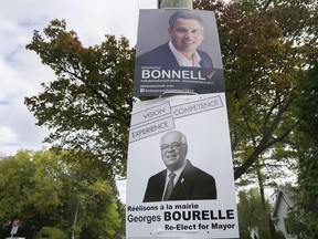 Beaconsfield mayoral candidate posters during the 2017 election campaign.
