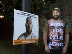 Do draw on Tyler Lemco's campaign posters, but only his, he asks. "If someone is putting the money and the time and effort and energy into campaigning properly, it's not cool to draw all over their signs."