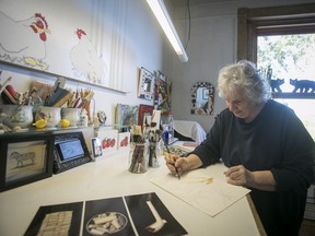 Flora-Lee Wagner in her studio of her home located in Westmount on Tuesday, Oct. 3, 2017.