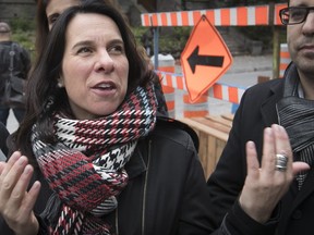 Projet Montreal mayoral candidate Valerie Plante on Bishop St. in Montreal Oct. 16, 2017.