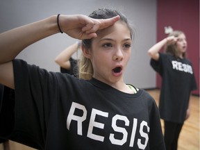 Delaney Pacheco practises on Wednesday with other students from the H4L dance school for an appearance with Roger Waters.