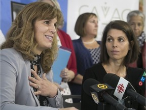 Marie-Christine Michaud, left, and Marie-Claude Plourde at a news conference on Thursday: "If I didn't have the support and help I had, I don't know what I would have done," Plourde said.