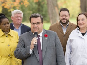 Équipe Denis Coderre made a campaign stop in Angrigon Park on Thursday.
