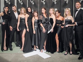 MAKING MAC MAGIC: Ball organizing committee members Debbie Zakaib, left, Nicolas Urli, Ruby Brown, Marie-Josée Simard, Sophie Banford, Josée Noiseux, Stéphanie Larivière, Violette Cohen, Nathalie Goyette and Jean-Philippe Shoiry pool time and talents to launch the best ever MAC Ball.
