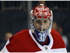 Montreal Canadiens v New York Rangers

NEW YORK, NY - OCTOBER 08: Carey Price #31 of the Montreal Canadiens keeps his eyes on the puck during the second period against the New York Rangers at Madison Square Garden on October 8, 2017 in New York City.  (Photo by Bruce Bennett/Getty Images) ORG XMIT: 775040596
Bruce Bennett, Getty Images