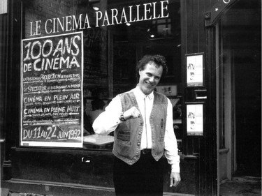 Festival du nouveau cinéma co-founder Claude Chamberlan outside Cinéma Parallele in June 1992.