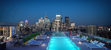 The rooftop pool, with a 360-view of the city.