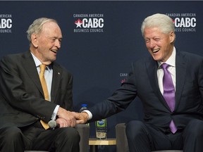 Bill Clinton and Jean Chrétien in 1999: The two reminisced about their time in office and their long-standing friendship at a public discussion on Oct. 4.