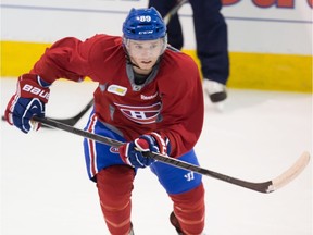 Martin Reway skates during drill at the Canadiens rookie camp at the Bell Sports Complex in Brossard on Sept. 6, 2013.