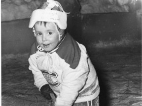 Doug Gilmour wearing his first hockey jersey at age 2, from his new book Killer: My Life in Hockey.