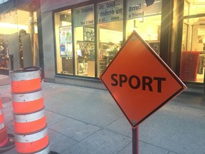 A "SPORT" sign in downtown Montreal