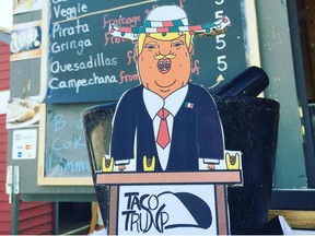 Taco Trunp's mascot at their original market stand