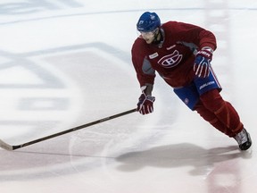 The Canadiens' Alex Galchenyuk skates at the Bell Sports Complex in Brossard during practice on Jan. 2, 2017.