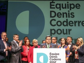 Denis Coderre delivers concession speech after losing municipal election Sunday, Nov. 5, 2017.