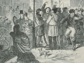 Drunken men being 'a street nuisance' started to become a problem in the early 1800s as Montreal's population expanded rapidly.