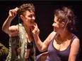Natalie Liconti (left) as Flo with Julie Tamiko Manning as Vic, in the lead roles of the stage adaptation of Denis Côté's Vic and Flo Saw a Bear, at the Centaur.
Photo credit: Maxime Côté