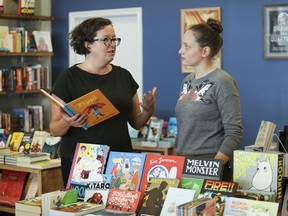 Drawn & Quarterly publisher Peggy Burns, left, speaks with store co-ordinator Arizona O’Neill at La Petite Librairie Drawn & Quarterly. The children’s bookstore opened in October in Mile End, across the street from the publishing house’s well-established flagship store. “We knew we wanted to expand,” Burns says, “but we wanted to be smart about it.”