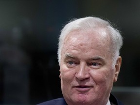 Former Bosnian Serb commander Ratko Mladic enters the International Criminal Tribunal for the former Yugoslavia (ICTY), on November 22, 2017, to hear the verdict in his genocide trial. Ratko Mladic, who was convicted of genocide on November 22, 2017, believed himself to be a crusading defender of the Serbs but was dubbed the "Butcher of Bosnia" for mass slaughter at the hands of his forces.