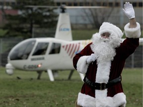 Santa's elaborate entrance by helicopter has been promoted for several days.