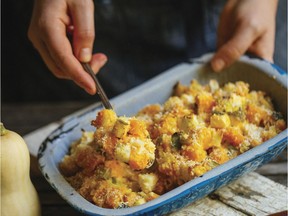 Squash combines with apple and leek in an easy-going fall casserole.