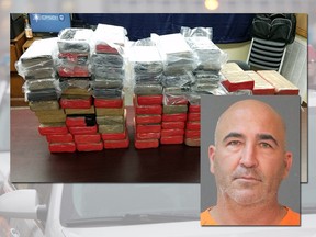 Stephane Baril of St-Lin was pulled over by members of the Calcasieu Parish Sheriff’s Office in Louisiana Nov. 14, 2017. Police say they found $3 million U.S. worth of cocaine in his pickup.