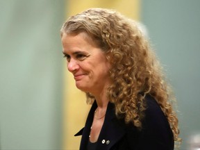 Governor General Julie Payette takes part in her first official ceremony as she presents Awards in Commemoration of the Persons Case, at Rideau Hall, the official residence of the Governor General of Canada, in Ottawa on Thursday, October 19, 2017. One month into her new job as Canada's Governor General Julie Payette is taking on fake news and bogus science. THE CANADIAN PRESS/Fred Chartrand