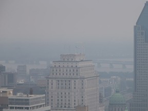 File photo shows smog in Montreal.