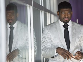 P.K. Subban arrives for a Montreal Children's Hospital Foundation gala in August. Despite his departure, his commitment to the cause has not waned.