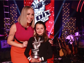 La Voix junior winner Sydney Lallier with coach Marie-Mai