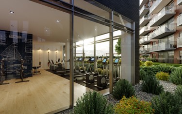 The state-of-the-art gym at Luxeo.