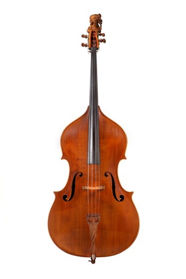 A double bass by luthier Mario Lamarre.