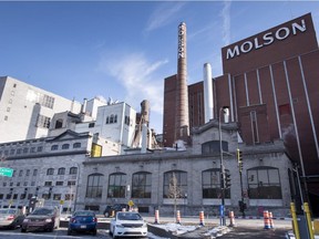 The Molson Coors plant is seen Tuesday, November 28, 2017 in Montreal. Molson Coors is leaving the Montreal site where it opened a brewery in 1786 and will build a new operation on the south-shore city of Longueuil.