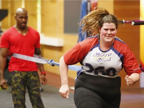 Rachel Frederickson is seen during the first episode of The Biggest Loser. A study of contestants indicates that much of the credit for losing weight goes to eating less, not exercising more.