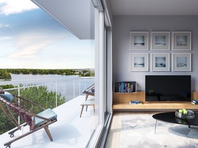 Each Luxeo unit has sweeping views of Lac St-Louis.
