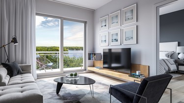 Every Luxeo condo has large windows.