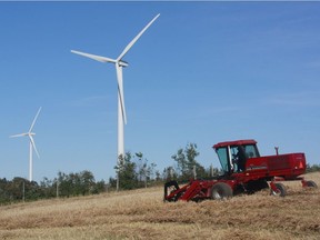 Part of a wind farm complex near St-Damase near Baie des Sables.