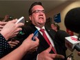 June 5: Then mayor Denis Coderre speaks to the media at the Chamberland Commission.