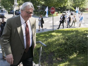 Greeted upon his arrival by angry nurses, Health Minister Gaétan Barrette tells Liberals at a Westmount-Saint-Louis riding meeting at Selwyn House on July 5 that the McGill University Health Centre is not unerfunded. Then in an about-face in September, Barrette says he “will correct” the superhospital’s budget — provided that the hospital network is able to demonstrate “there was a mistake.”
