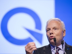 PQ leader Jean-François Lisée gives closing remarks at the PQ Policy convention in Montreal, Sept. 10, 2017.