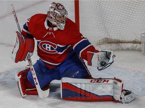 Montreal Canadiens goalie Carey Price snatched the puck from midair that was destined for the back of the net against the Ottawa Senators in Montreal, on Wednesday, November 29, 2017.