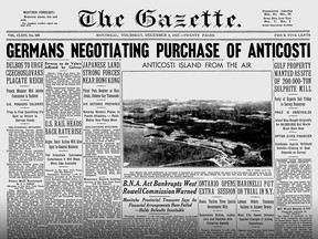 The front page of The Gazette of Dec. 2, 1937.