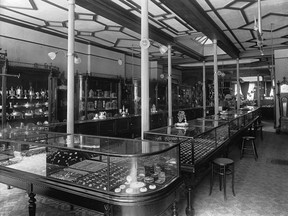 The interior of Henry Birks & Co. jewellery store, about 1890.