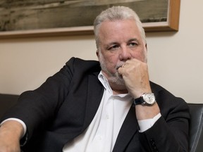 Quebec Premier Philippe Couillard in his Montreal office