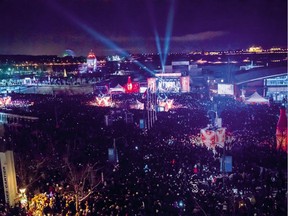 The Old Port was packed for a New Year's Eve party in 2016. This year's outdoor blowout is presented as part of the Montreal 375 program.