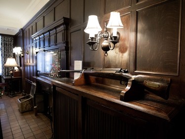 A Mauser single shot 14mm rifle, presented by Major General Andrew G.L. McNaughton, representing the Canadian Corps of Heavy Artillery, is on display at the University Club in Montreal on Tuesday December 19, 2017.