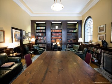 The library at the University Club of Montreal features a tribute to one of its co-founders, the doctor, World War One soldier and poet John McCrae, who wrote In Flanders Fields.