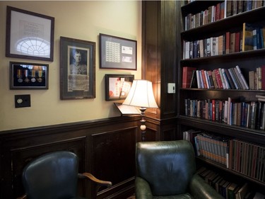 The library at the University Club of Montreal features a tribute to one of its co-founders, the doctor, World War One soldier and poet John McCrae, who wrote In Flanders Fields.