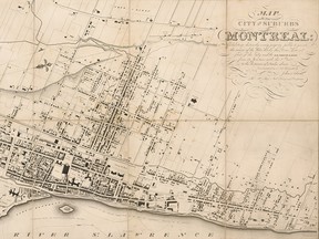 Detail from John Adam's 1825 Map of the City and Suburbs of Montreal.