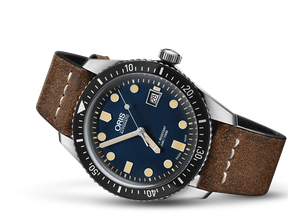 Vintage design meets state-of-the-art craftsmanship in the Oris Divers Sixty-Five watch, a tribute to the company’s iconic 1965 version. $2,550.